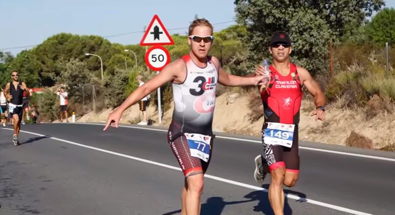 Alberto de Gregorío en su primer triatlón Half